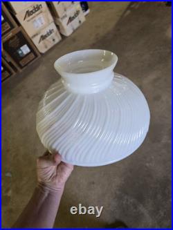 Aladdin Brass Heritage Incandescent Oil Lamp with White Swirl Shade New in Box