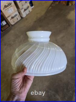 Aladdin Brass Heritage Incandescent Oil Lamp with White Swirl Shade New in Box