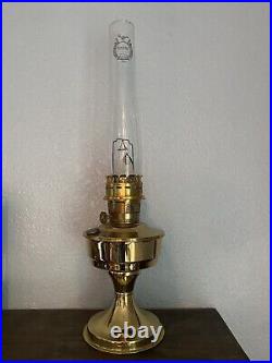 Aladdin Brass Heritage #N128B Oil Kerosene Lamp #23 Burner and Aladdin Chimney