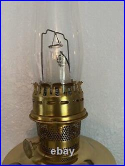 Aladdin Brass Heritage #N128B Oil Kerosene Lamp #23 Burner and Aladdin Chimney