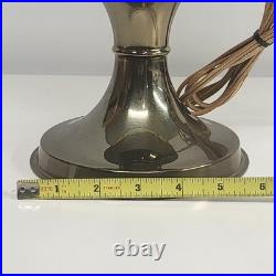 Aladdin Brass Kerosene Electric Lamp Crystal Dogwood Glass Shade Converted VTG