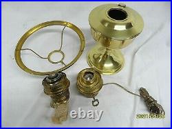 Aladdin Brass Kerosene Lamp 23, With3 NEW Mantles, Spare Wick Electric Adapter