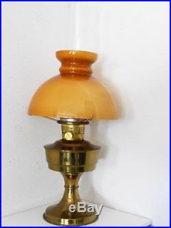Aladdin Brass Kerosene Oil Lamp With #23 Burner and Shade