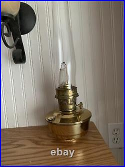 Aladdin Brass Kerosene lamp With a Model 23 Burner USA With Chimney