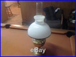 Aladdin Brass Model #23 Kerosene Oil Mantle Table Lamp White Milk Glass Shade