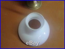 Aladdin Brass Model #23 Kerosene Oil Mantle Table Lamp White Milk Glass Shade