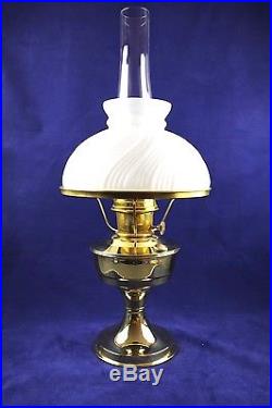 Aladdin Brass Model #23 Oil Kerosene Mantle Table Lamp With White Shade