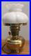 Aladdin Brass Model 9 Converted Electric Oil Lamp With Milk Glass Mellon 7 Shade