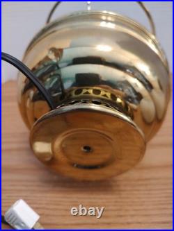 Aladdin Brass Model 9 Converted Electric Oil Lamp With Milk Glass Mellon 7 Shade