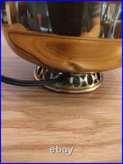 Aladdin Brass Model 9 Converted Electric Oil Lamp With Milk Glass Mellon 7 Shade