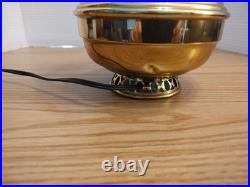 Aladdin Brass Model 9 Converted Electric Oil Lamp With Milk Glass Mellon 7 Shade