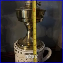 Aladdin Brass Oil Kerosene Lamp #23 Burner Aladdin Chimney For Parts Not Tested