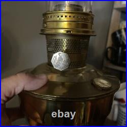 Aladdin Brass Oil Kerosene Lamp #23 Burner Aladdin Chimney For Parts Not Tested