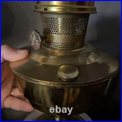 Aladdin Brass Oil Kerosene Lamp #23 Burner Aladdin Chimney For Parts Not Tested