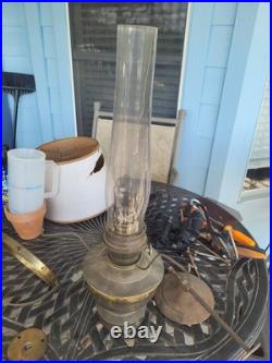 Aladdin Brass Oil Lamp with Lock On Chimney