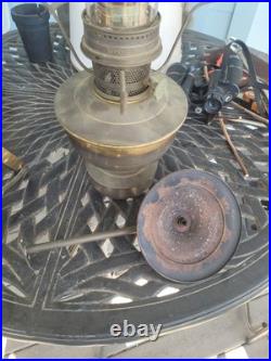 Aladdin Brass Oil Lamp with Lock On Chimney