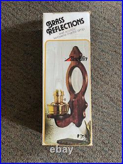 Aladdin Brass Reflections Wood wall sconce withmirror, & with brass font NOS w box