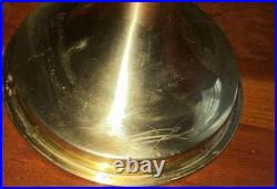 Aladdin Brass Table Lamp with Hand Painted Milk Glass Shade