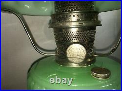 Aladdin CATHEDRAL Lamp Apple Green MOONSTONE JADE WITH Shade