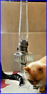 Aladdin CORINTHIAN Model B Clear Glass 24 Tall KEROSENE Oil Lamp 1930's