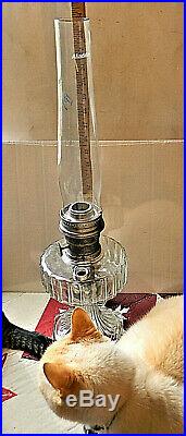 Aladdin CORINTHIAN Model B Clear Glass 24 Tall KEROSENE Oil Lamp 1930's