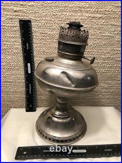 Aladdin Caboose Oil Lamp Aluminum Silver Colored Base Antique Vintage Decor
