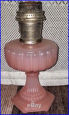 Aladdin Cathedral Pastel Flesh Moonstone Pink Kerosene Oil Lamp