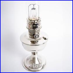 Aladdin Chrome Table Oil Lamp, Chrome-Plated Indoor Emergency Lighting Fuel Lamp