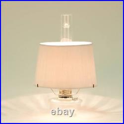 Aladdin Clear Genie III Shelf Oil Lamp (Nickel Trim) with White Shade