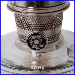 Aladdin Clear Genie III Shelf Oil Lamp (Nickel Trim) with White Shade