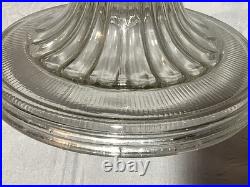 Aladdin Clear Glass Beehive Oil Lamp Nu-Type Model B with Glass Floral Print Shade