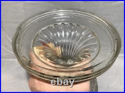 Aladdin Clear Glass Beehive Oil Lamp Nu-Type Model B with Glass Floral Print Shade