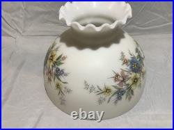 Aladdin Clear Glass Beehive Oil Lamp Nu-Type Model B with Glass Floral Print Shade
