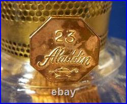 Aladdin Clear Glass Washington Drape Lamp With Lox On Chimney, #23 Burner
