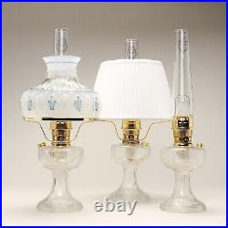 Aladdin Clear Lincoln Drape Oil Lamp WITH Parts Kit