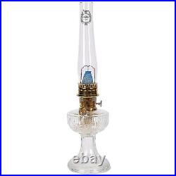 Aladdin Clear Lincoln Drape Table Oil Lamp with Amethyst Rose Glass Shade, Brass