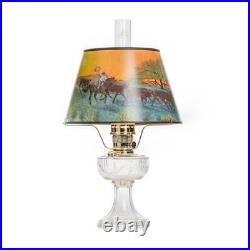 Aladdin Clear Lincoln Drape Table Oil Lamp with Ride Into the Sunset Shade