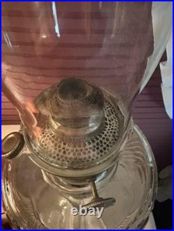 Aladdin Clear Manganese Glass Washington Drape Oil Lamp Model B Many Extras 23