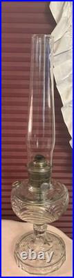 Aladdin Clear Manganese Glass Washington Drape Oil Lamp Model B Many Extras 23