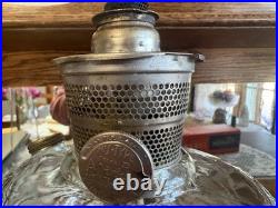Aladdin Clear Manganese Glass Washington Drape Oil Lamp Model B Many Extras 23