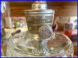 Aladdin Clear Manganese Glass Washington Drape Oil Lamp Model B Many Extras 23