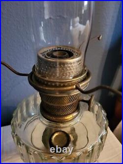 Aladdin Clear Over Amber Oil Lamp NuType Model B, Remarkable Condition