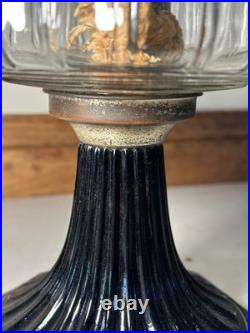 Aladdin Clear Over Black Beta Crystal B-104 Corinthian Oil Lamp 1935-1936 Shade