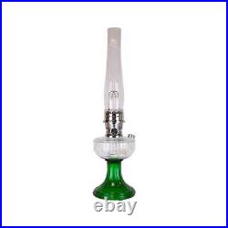 Aladdin Clear Over Emerald Lincoln Drape Table Oil Lamp with Summer Sunflower
