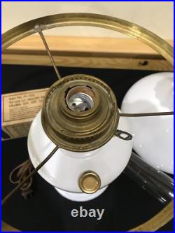 Aladdin Clear Painted White Simplicity Electrified Oil Lamp White Shade 1949-52