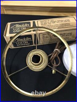 Aladdin Clear Painted White Simplicity Electrified Oil Lamp White Shade 1949-52