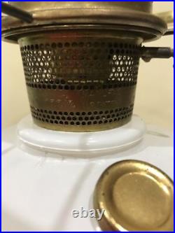 Aladdin Clear Painted White Simplicity Electrified Oil Lamp White Shade 1949-52