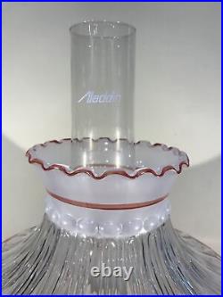 Aladdin Clear Pink Short Lincoln Drape Red Banquet Table GWTW Oil Kerosene Lamp