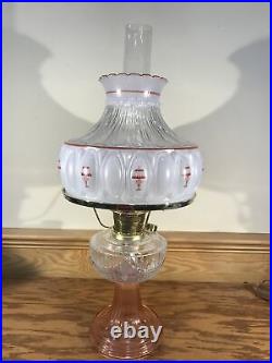 Aladdin Clear Pink Short Lincoln Drape Red Banquet Table GWTW Oil Kerosene Lamp