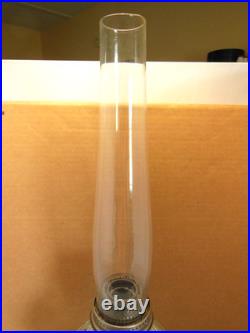 Aladdin Clear Uranium Glass Washington Drape Short Round Base Oil Lamp B Burner